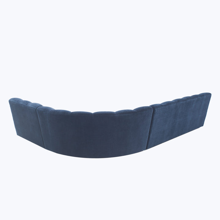 Grove Street Sectional Right Facing / Athens, Textured Velvet / Ink