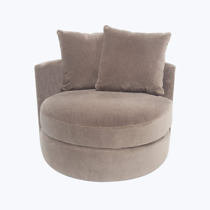 Hollywood Mini Swivel Chair Paradiso, Plush Fabric / Taupe