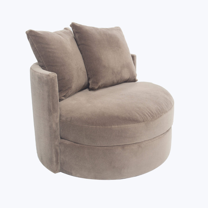 Hollywood Mini Swivel Chair Paradiso, Plush Fabric / Taupe