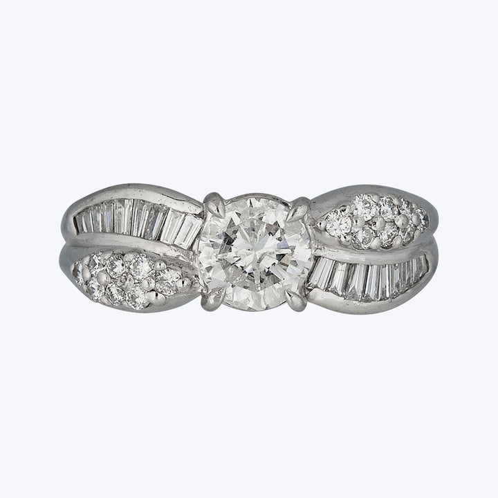 Platinum Diamond Criss-Cross Ring