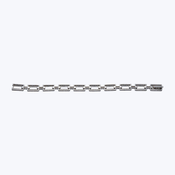 1990s Platinum Diamond Link Bracelet