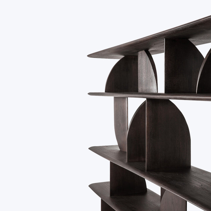 Geometric Rack Teak Brown