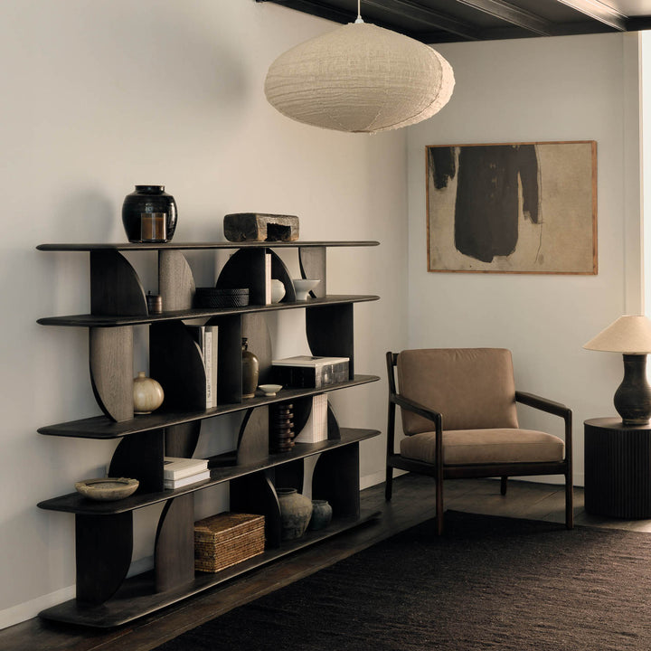 Geometric Rack Teak Brown