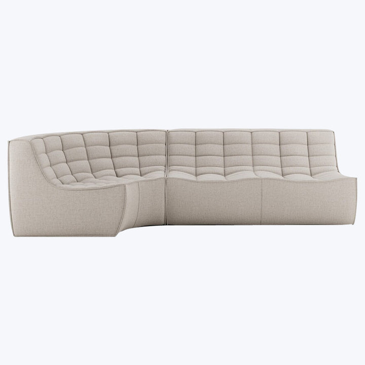 N701 Modular Round-Corner Sectional Left Facing / 3-Seater / Beige