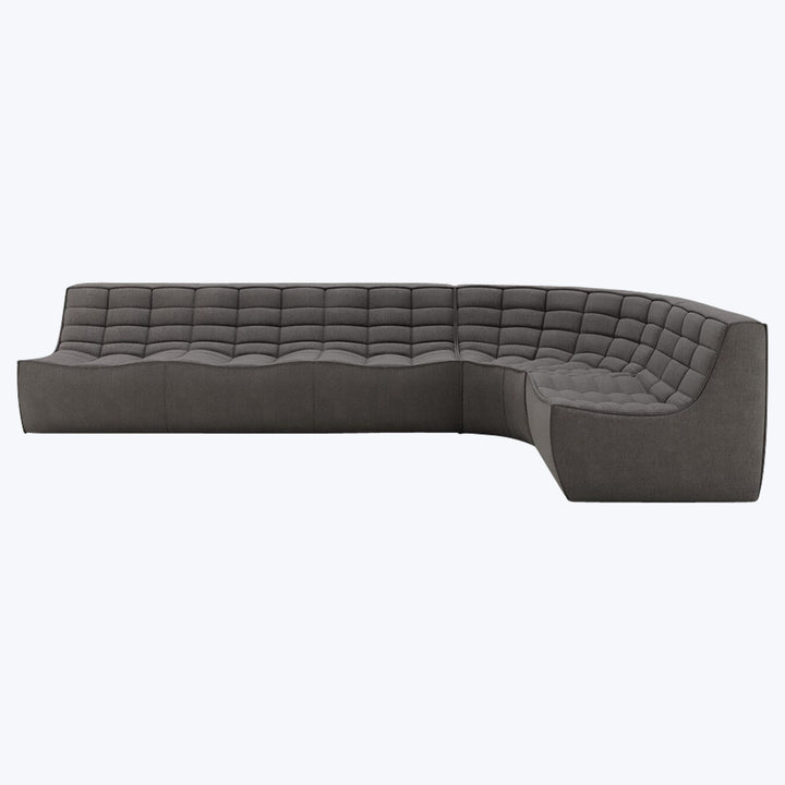 N701 Modular Round-Corner Sectional Right Facing / Asymmetrical 5-Seater / Dark Grey