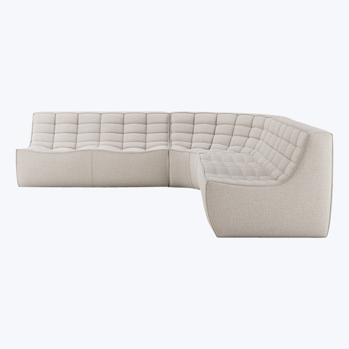 N701 Modular Round-Corner Sectional Right Facing / Symmetrical 5-Seater / Beige