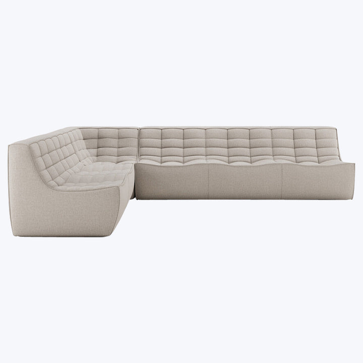 N701 Modular Square-Corner Sectional Left Facing / 6-Seater / Beige