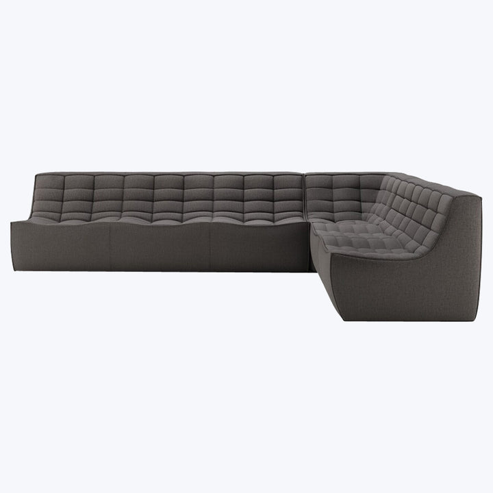 N701 Modular Square-Corner Sectional Right Facing / 6-Seater / Dark Grey