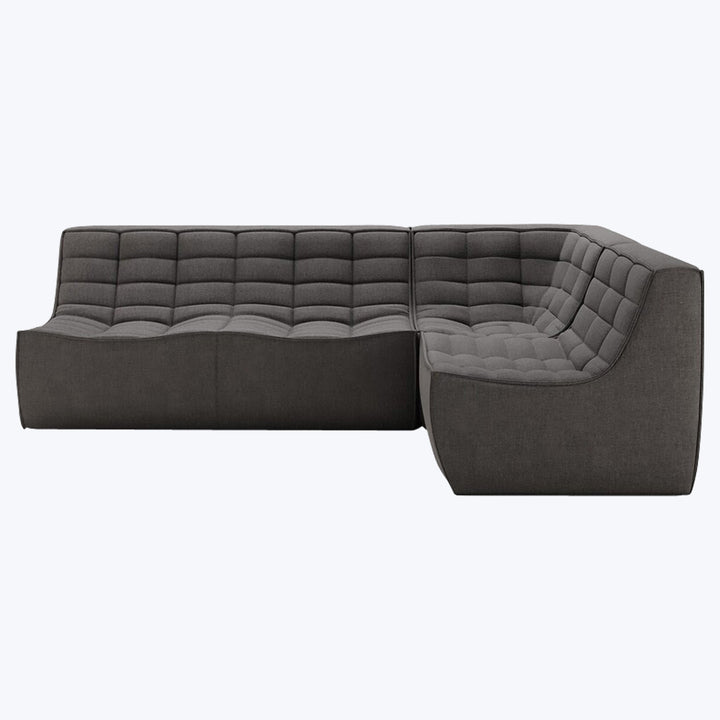 N701 Modular Square-Corner Sectional Right Facing / 4-Seater / Dark Grey