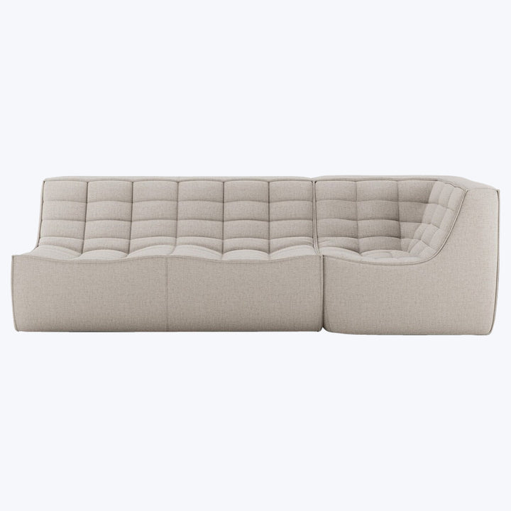N701 Modular Square-Corner Sectional Right Facing / 3-Seater / Beige
