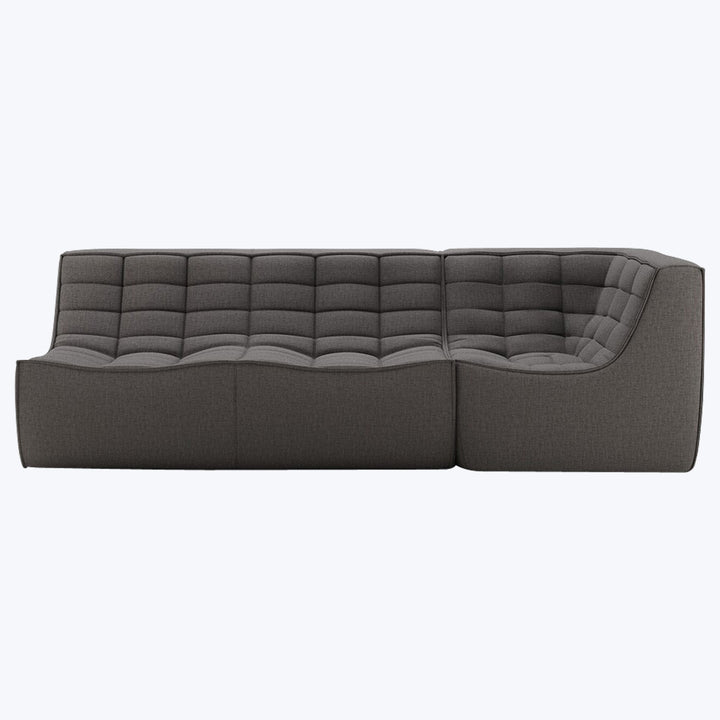 N701 Modular Square-Corner Sectional Right Facing / 3-Seater / Dark Grey