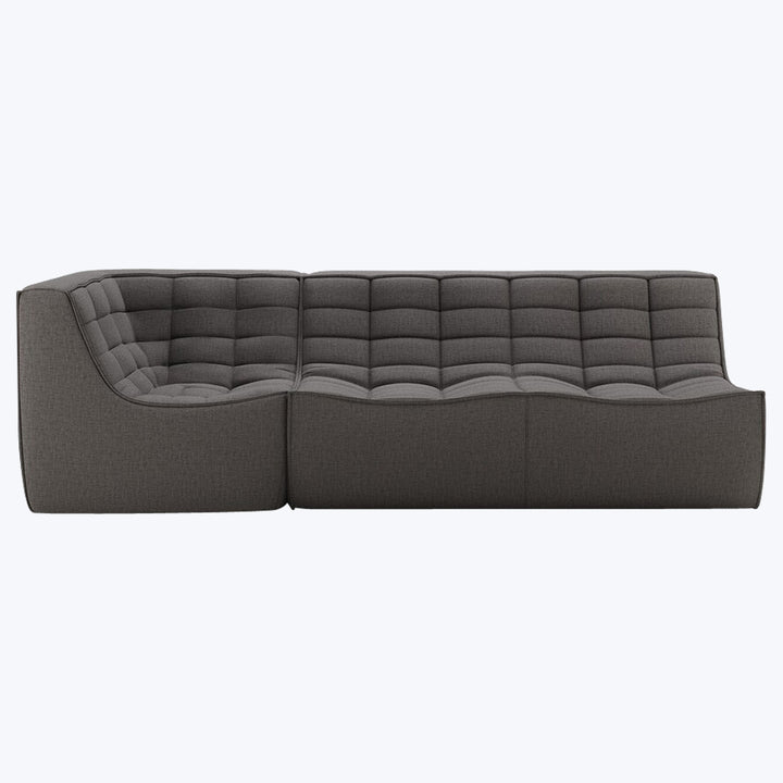 N701 Modular Square-Corner Sectional Left Facing / 3-Seater / Dark Grey