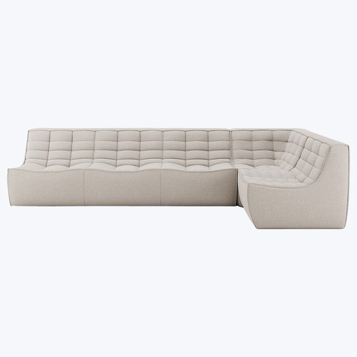 N701 Modular Square-Corner Sectional Right Facing / Asymmetrical 5-Seater / Beige