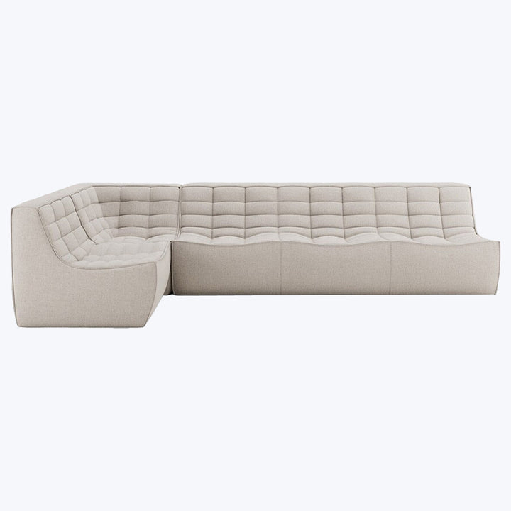 N701 Modular Square-Corner Sectional Left Facing / Asymmetrical 5-Seater / Beige