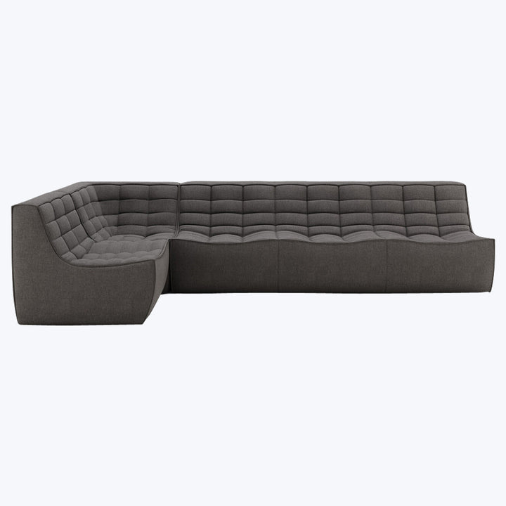 N701 Modular Square-Corner Sectional Left Facing / Asymmetrical 5-Seater / Dark Grey
