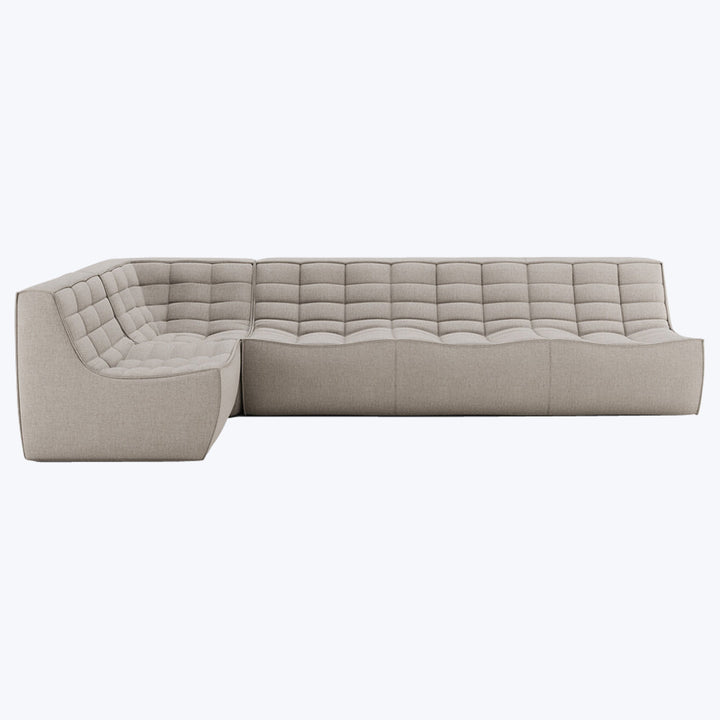 N701 Modular Square-Corner Sectional Left Facing / Asymmetrical 5-Seater / Ecru Eco