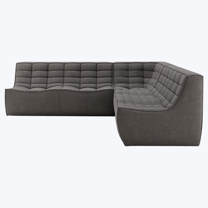 N701 Modular Square-Corner Sectional Right Facing / Symmetrical 5-Seater / Dark Grey