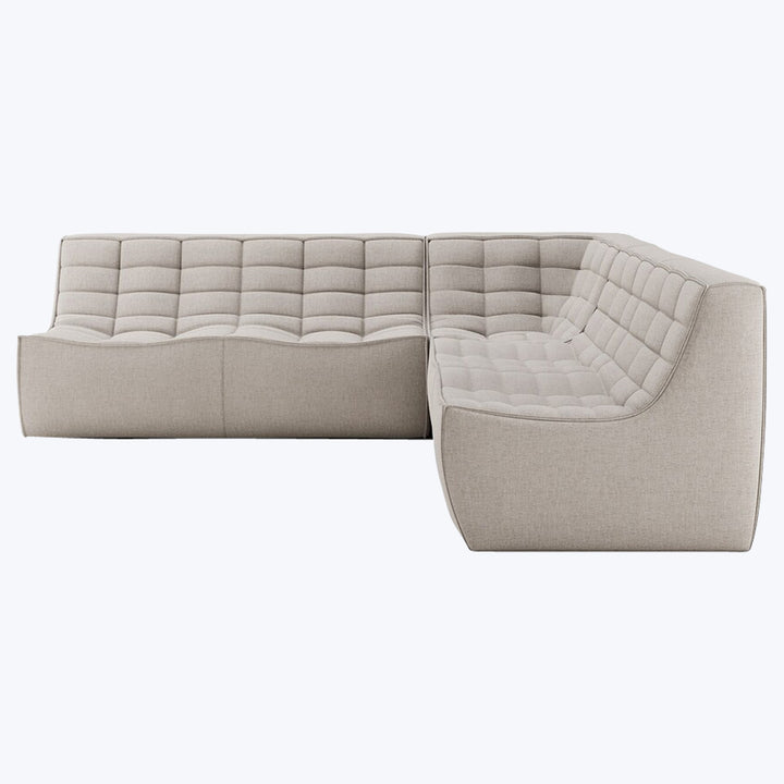 N701 Modular Square-Corner Sectional Right Facing / Symmetrical 5-Seater / Ecru Eco