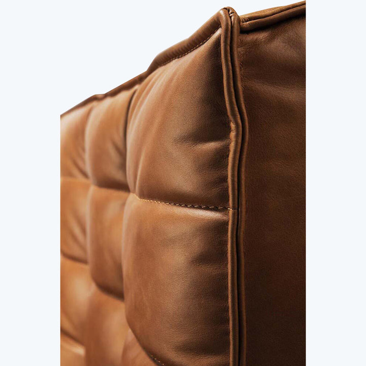 N701 Modular Leather Square-Corner Sectional Right Facing / 4-Seater / Old Saddle