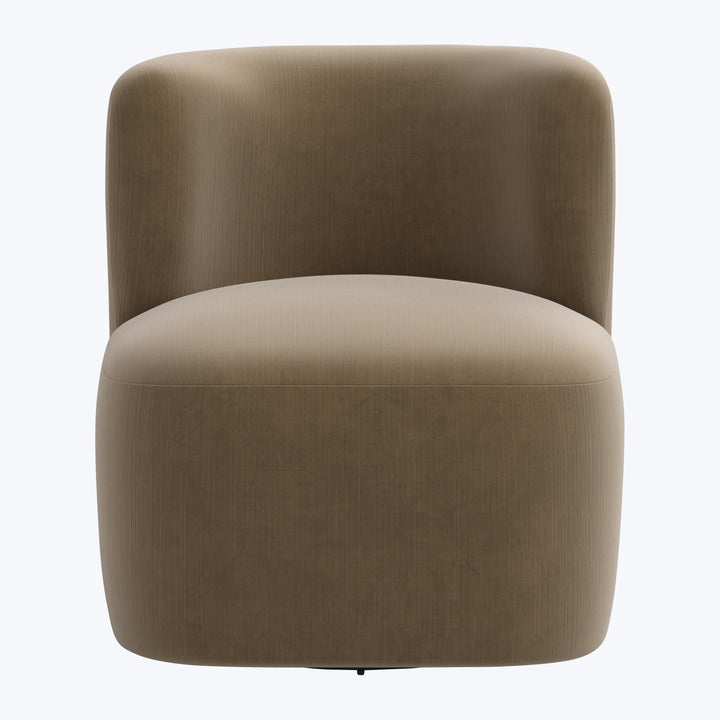 Nia Swivel Chair Titan Performance Velvet Walnut