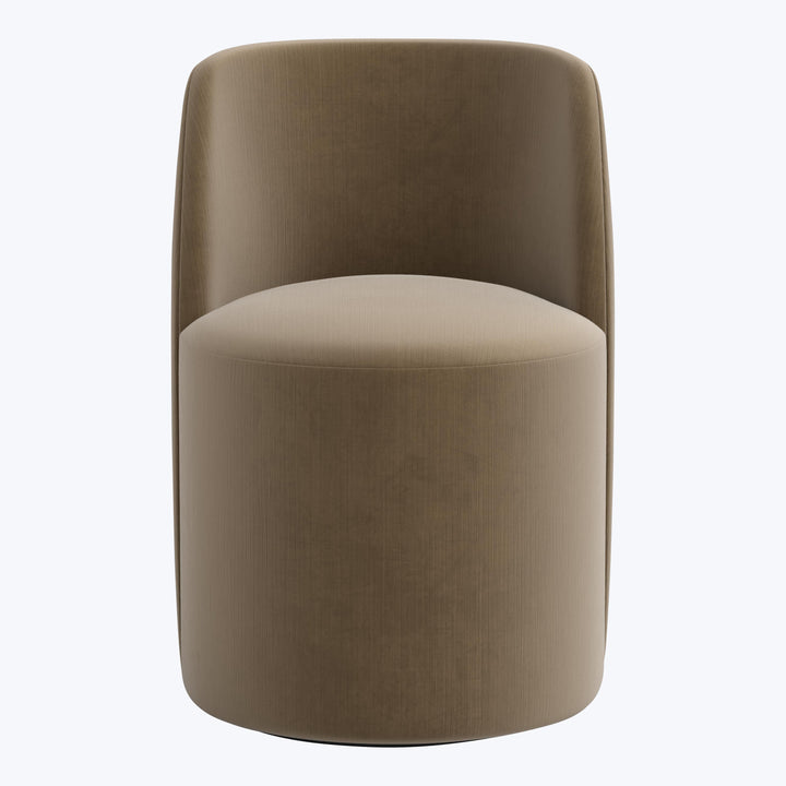 Jessa Swivel Dining Chair Titan Performance Velvet Walnut