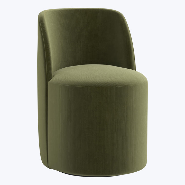 Jessa Swivel Dining Chair Titan Performance Velvet Moss