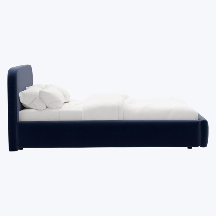 Emme Platform Bed Twin / Titan Performance Velvet Ocean