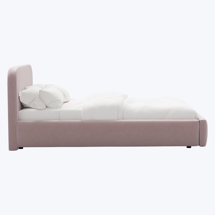 Emme Platform Bed Twin / Titan Performance Velvet Plum Frost