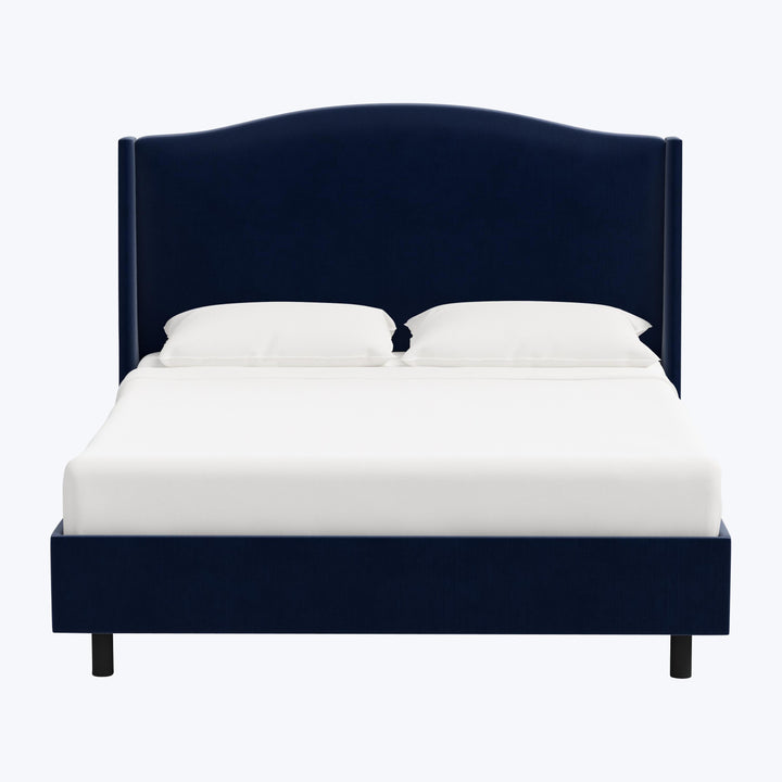 Ellis Platform Bed Twin / Titan Performance Velvet Ocean