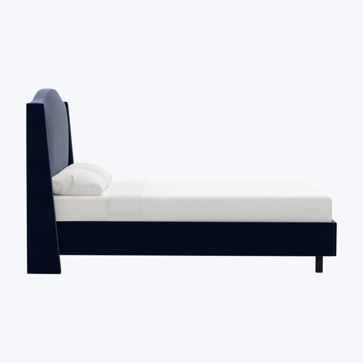 Ellis Platform Bed Full / Performance Velvet Ocean