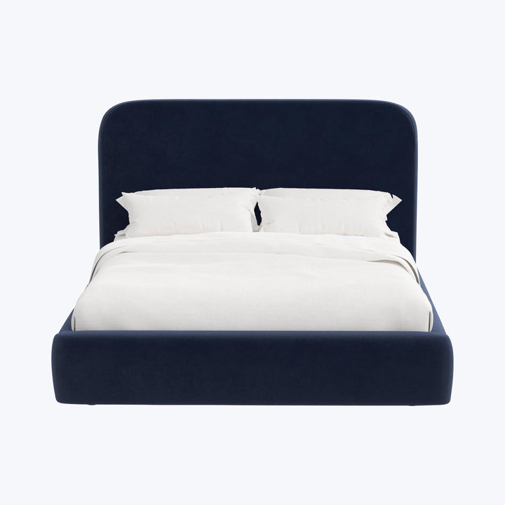 Emme Tall Platform Bed Twin / Titan Performance Velvet Ocean