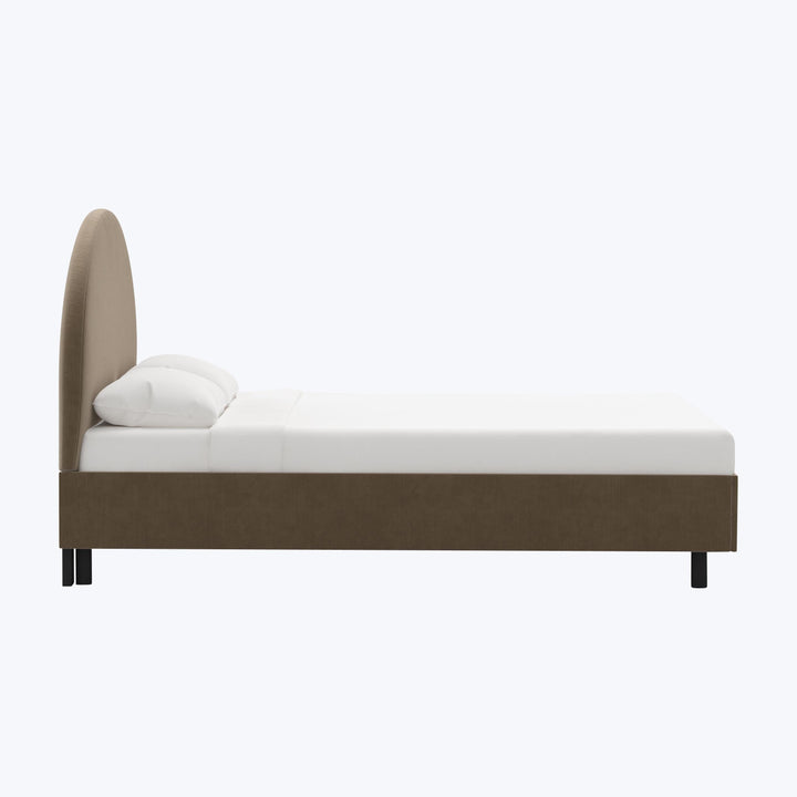 Solana Platform Bed Twin / Titan Performance Velvet Walnut