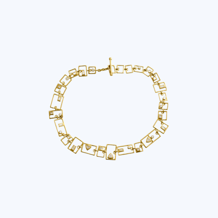 Bezel Set Diamond Grid Bracelet