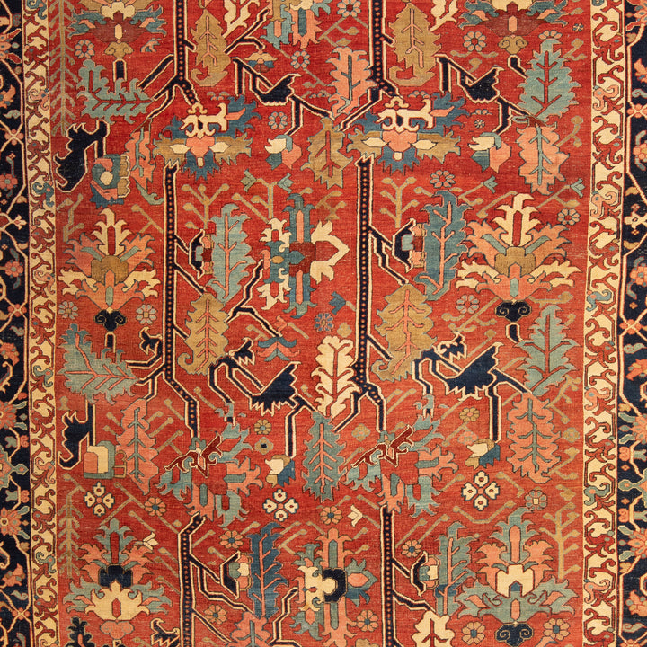 Antique Traditional Serapi Wool Rug - 11' x 14'