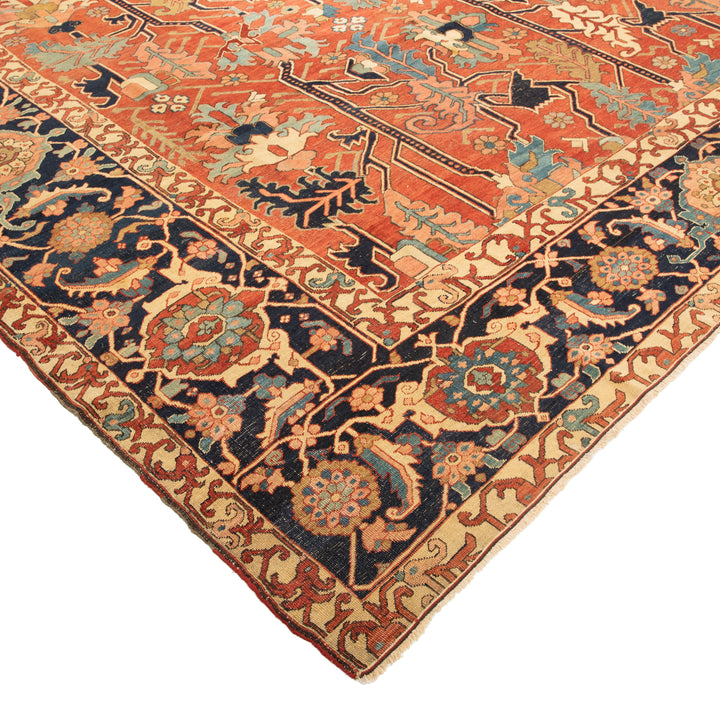 Antique Traditional Serapi Wool Rug - 11' x 14'