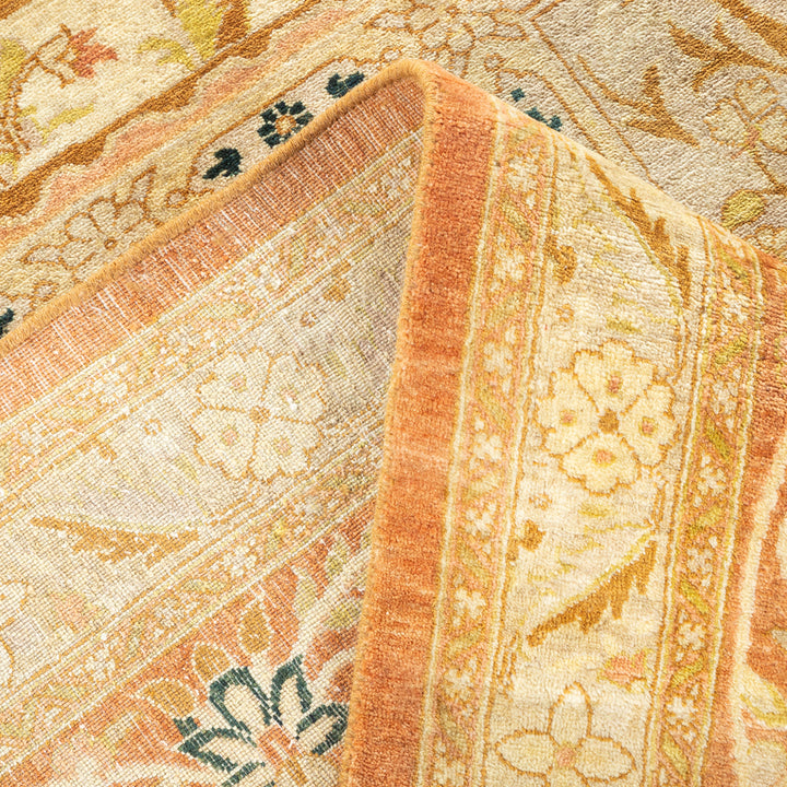 Pink Traditional Mogul Wool Rug - 10'5" x 13'6"