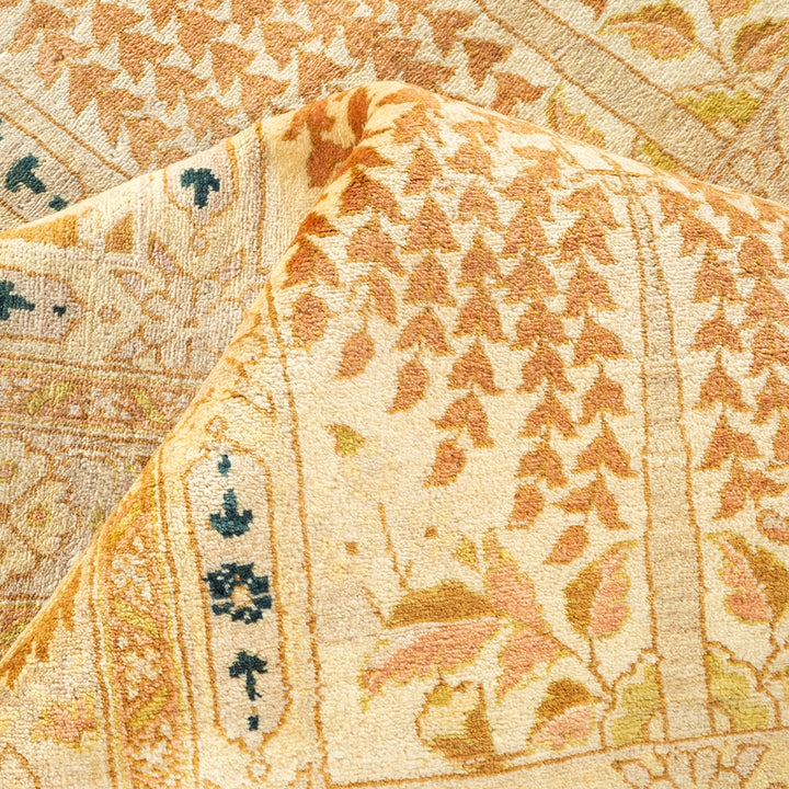 Pink Traditional Mogul Wool Rug - 10'5" x 13'6"