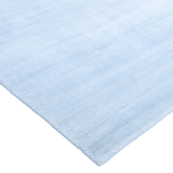 Light Blue Solid Art Silk Blend Rug 9' x 12'