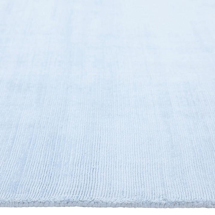 Light Blue Solid Art Silk Blend Rug 9' x 12'