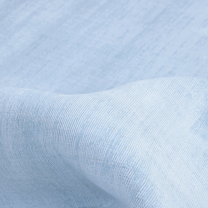 Light Blue Solid Art Silk Blend Rug 9' x 12'