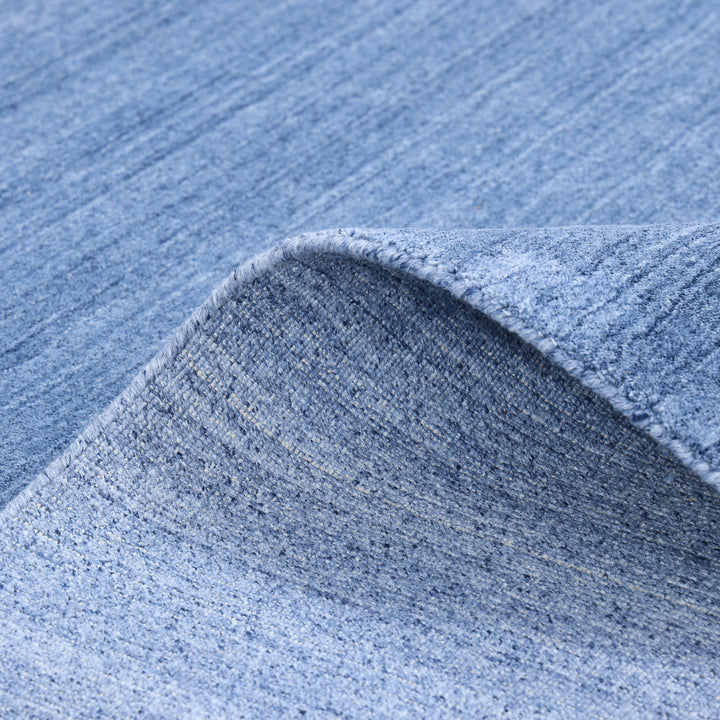 Textured Wool Art Silk Blend Rug Blue / 8' x 10'