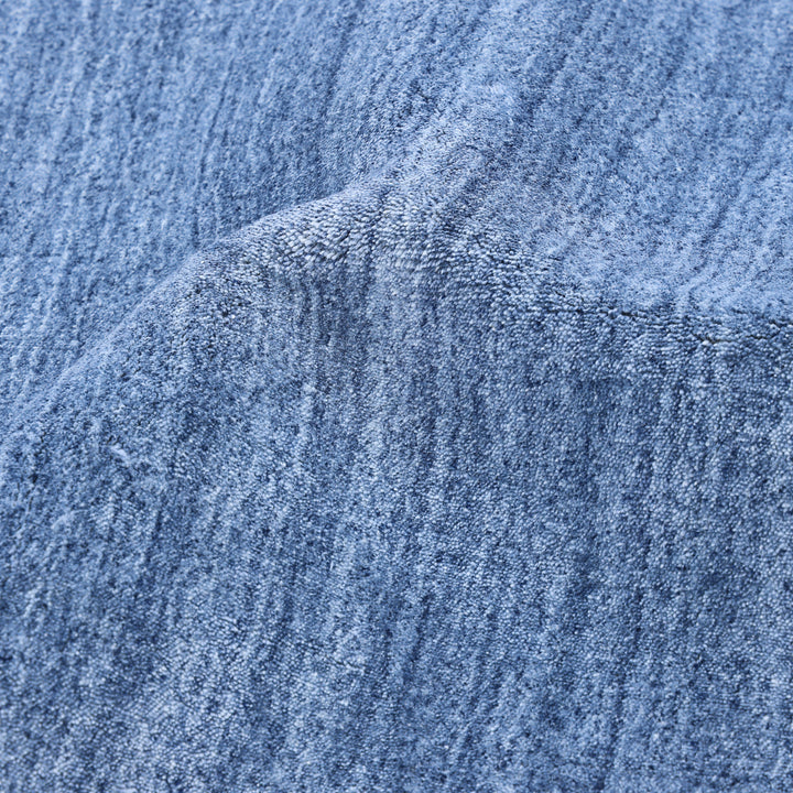 Textured Wool Art Silk Blend Rug Blue / 8' x 10'