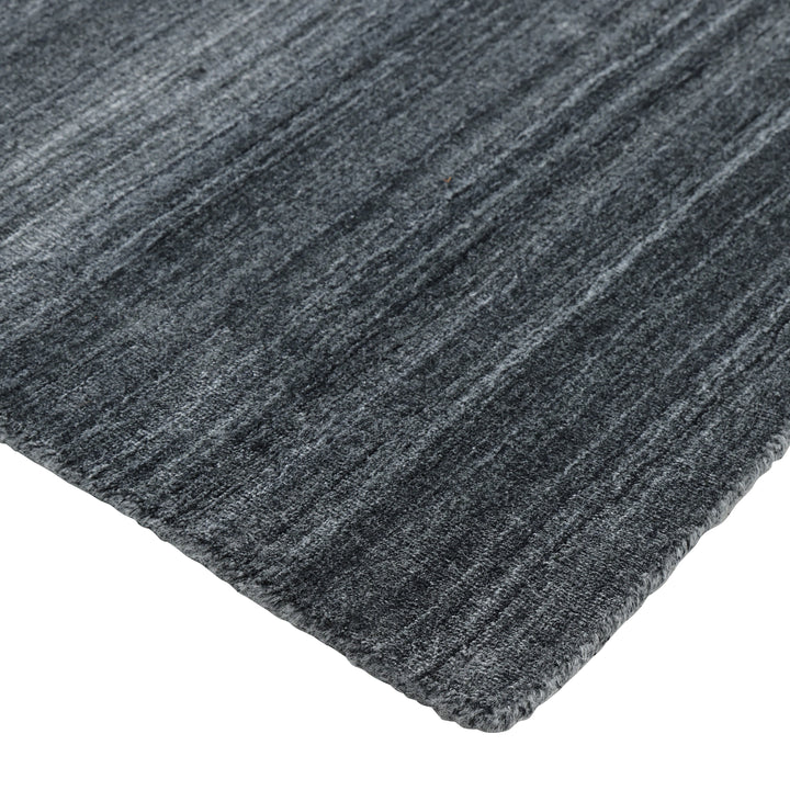 Textured Wool Art Silk Blend Rug Dark Grey / 8' x 10'