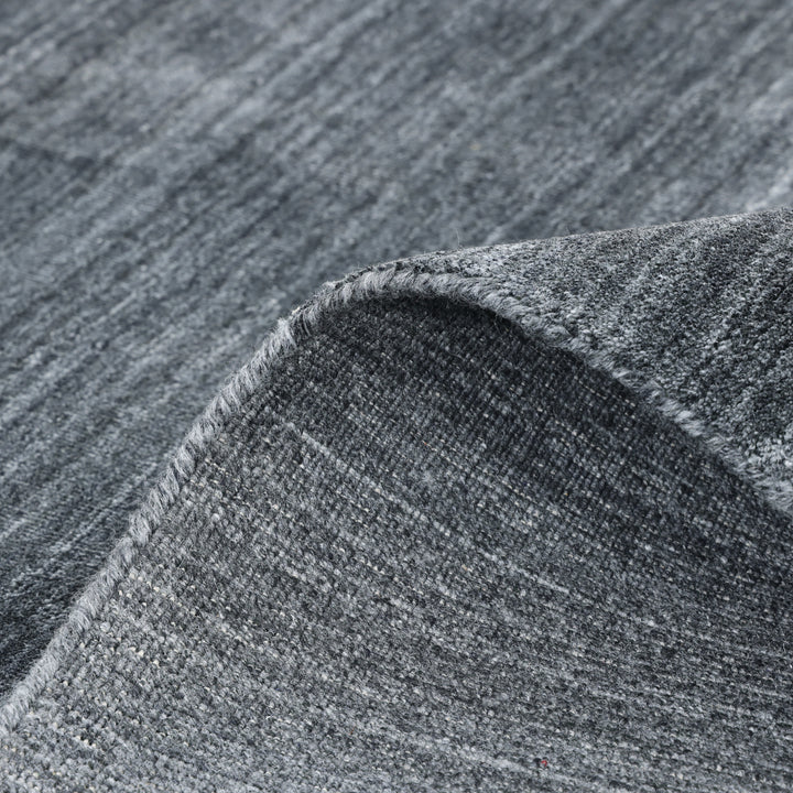 Textured Wool Art Silk Blend Rug Dark Grey / 8' x 10'