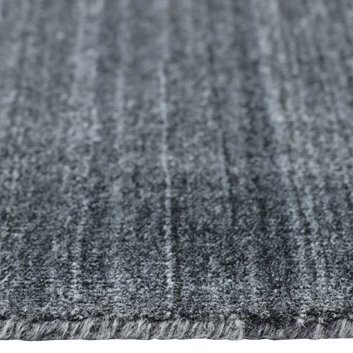 Textured Wool Art Silk Blend Rug Dark Grey / 8' x 10'