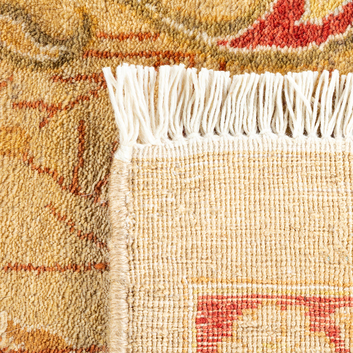 Yellow Traditional Mogul Wool Rug - 9'1" x 12'8"