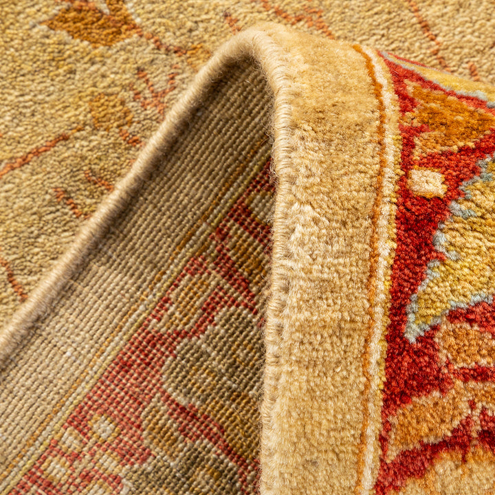 Yellow Traditional Mogul Wool Rug - 9'1" x 12'8"