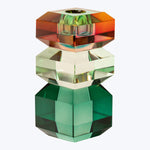 Three-Tone Crystal Candle Holder teal/light mint/pink ombre
