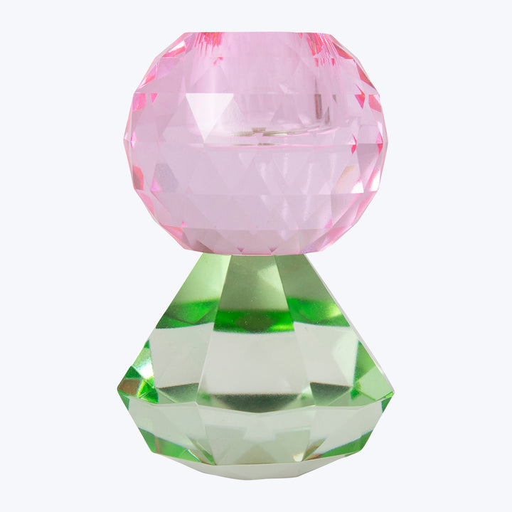 Stacked Crystal Candle Holder