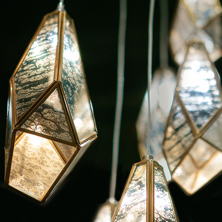 Glace Mirror Pendant 15 Linear Multi-Drop